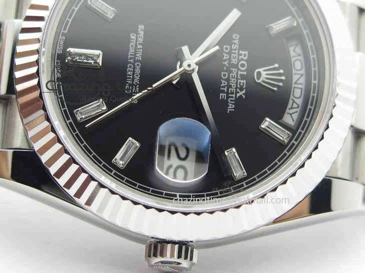 MiroTime 0503 Day Date 40mm SS BP Maker Best Edition Black Dial Diamond Markers On SS Bracelet A Casual 3691